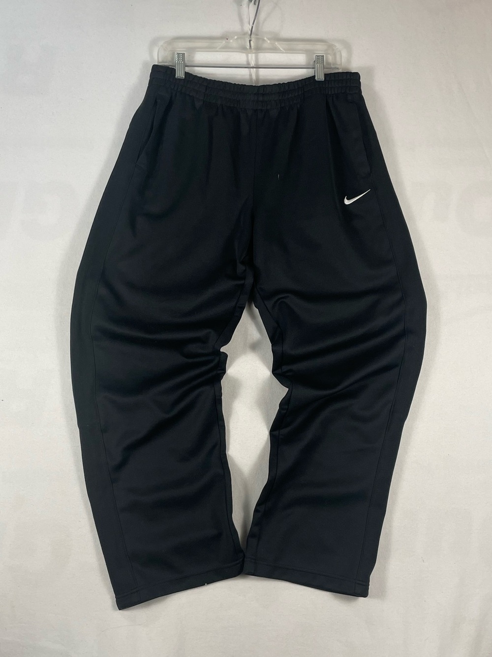 Vintage Y2K Nike The Athletic Dept Swoosh Black Track Pants Drawstring Sz L